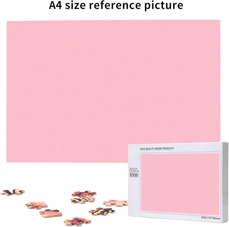 Phayah 1000 Piece Jigsaw Puzzle For Adults Pink Solid Color Home Decor Gift - Image 5